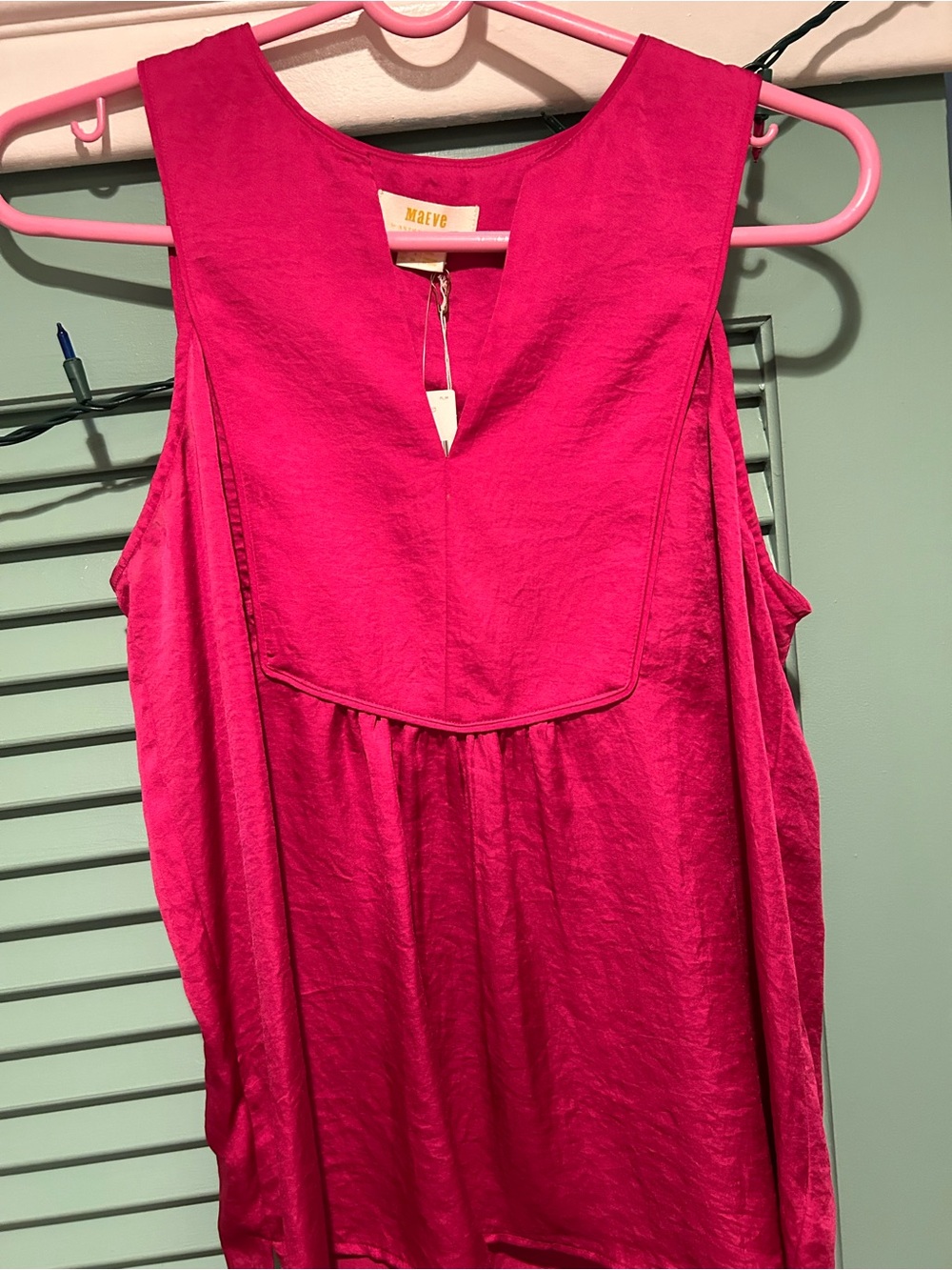 Anthropologie Maeve Bright Pink Sleeveless Top